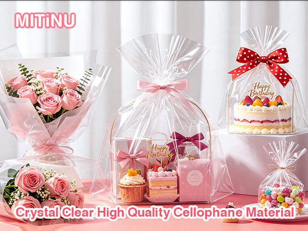 Cellophane Wrap Roll is made of durable OPP material