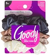 GOODY SATIN SCRUNCHIES 5CT NEUTRAL