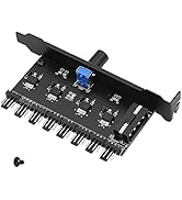 SinLoon PC 8 Channels Fan Hub Knob Cooling Fan Speed Controller for CPU Case HDD VGA PWM Fan PCI ...