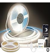 Pandery COB LED Strip Lights Natural White,24V Dimmable led Light Strip KIT with Remote and app C...