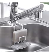 Megjuwos Stainless Steel Kitchen Sink Organizer Caddy – Over Faucet Sponge &amp; Brush Holder, Rustpr...