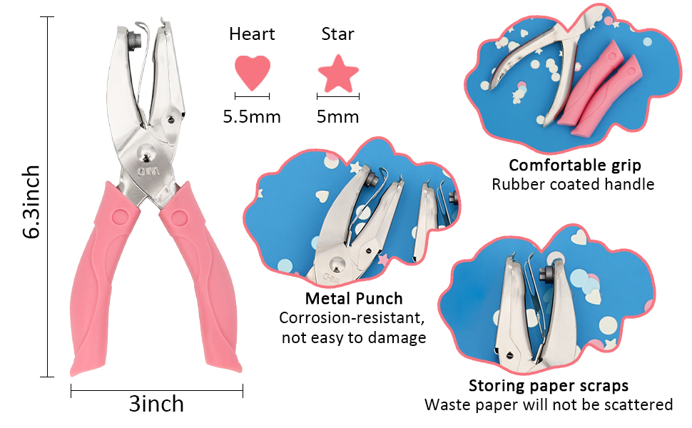 Heart and Star Handheld Hole Paper Punch