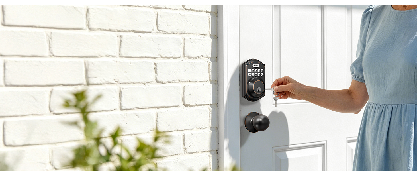 Keypad code unlocking is available, along with traditional key unlock.