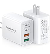 40W USB C Charger Cube,2-Pack 4-Port Dual PD+QC Power Adapter Double Charger Block Multiport Rapi...