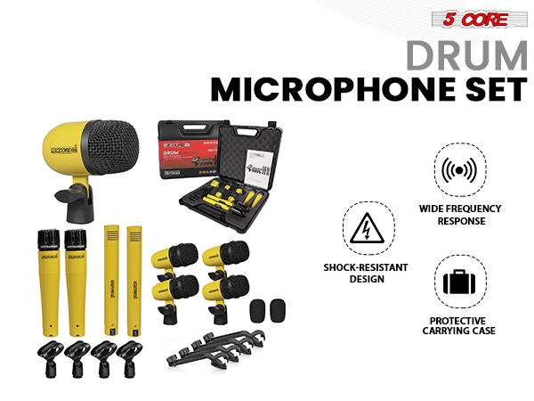 drum mic kit drum microphone set 9 piece drum set drum mic set recording studio kit percussion mic