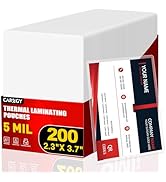 CAREGY 200 Count Thermal Laminating Pouches,5Mil,Hold 2 x 3.5 inch Business Card Laminate Pouches...