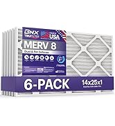 BNX TruFilter 14x25x1 Air Filter MERV 8 (6 Pack) - MADE IN USA – Dust &amp; Pet Defense Electrostatic...