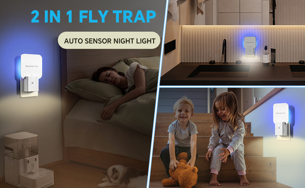 2 in 1 fly trap with night light
