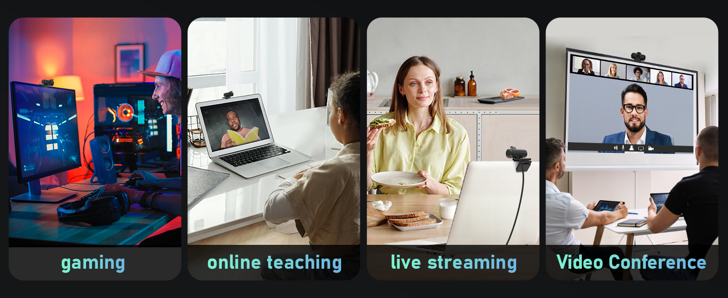 saylas 2.5K Webcam for PC with Microphone