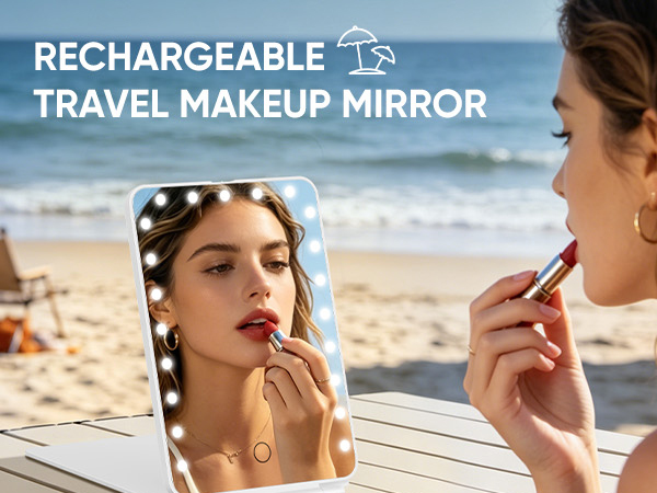 Rechargeable Travel Makeup Mirror