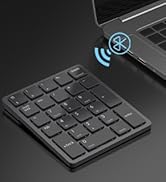 Bluetooth Number Pad, Havit USB Wireless Numeric keypad 26 Keys Portable Mini Financial Accountin...