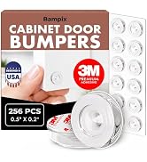 Bampix Jelly Button Cabinet Door Bumpers - 64, 128, 256 pc Value Pack - Clear Sound Dampening Pad...
