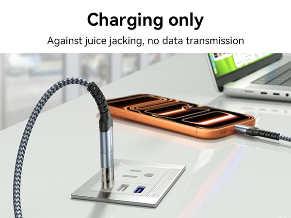 USB C data blocker supports charging only and blocks data transfer for safer charging.