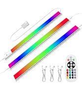 Diomart RGB Under Cabinet Lights with Remote, Dimmable Plug-in/Hardwired LED Light Bar for Kitche...