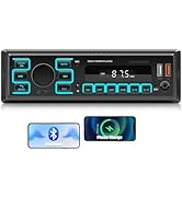 CAMECHO Single DIN Car Stereo with Bluetooth 5.1, 1 Din Car Radio with USB/TF/AUX Inputs, FM Radi...