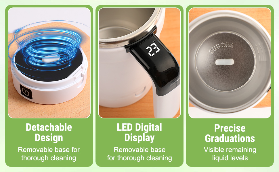 Automatic Magnetic Stirring Coffee Mug, Rechargeable Self Stirring Coffee Cup with Leak-Proof Lid