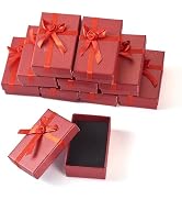 Craftdady 12Pcs Red Cardboard Jewelry Storage Boxes with Rose Bowknot Sponge Pad Filled Rectangle...