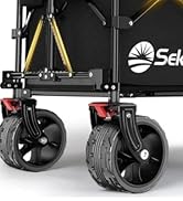 Sekey 48''L Collapsible Foldable Extended Wagon with 440lbs Weight Capacity, Heavy Duty 300L Fold...