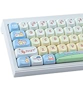 TYRIXKI PBT Keycaps 145 Keys MOA Profile Cute Keycaps Dye-Sublimation Kawaii Anime Keycaps for Ch...