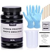 Caydo Screen Printing Photo Emulsion (8.5 oz), Diazo Sensitizer(1g), Measuring Cup, Gloves, and 5...