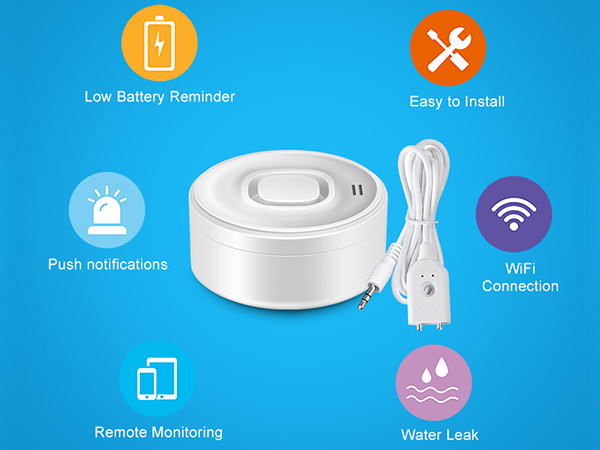 WiFi Water Sensor with SMS/Email/APP Push and Sound Alarm