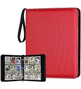 GERMUN 9 Pocket Card Binder, Premium Zip Trading Card Binder, 720 Double Sided Pocket PU Card Col...