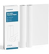 TYPONOS D820 Thermal Printer Paper 8.5 x 11 Inch, Continuous Thermal Paper Roll, US Letter Size p...