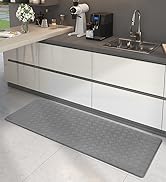 Color G Grey Kitchen Mat Long Runner Kitchen Floor Mats Cushioned Anti Fatigue, 17”x71” Foam Comf...