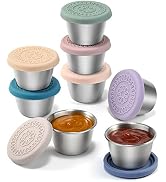 [8 Pack] Salad Dressing Container To Go, 2.4oz Small Condiment Containers with Lids, Reusable Sta...