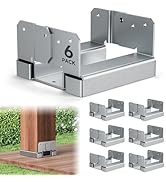 6x6 Post Base Brackets Heavy Duty, 6x6 Post Base for Concrete, Galvanized Decking Post Anchors Wo...