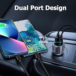 dual usb c car charger