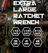 ironcube Jumbo Friction Type Ratcheting Wrench: 41mm Heavy Duty Large Spanner for Big Nuts in Ind...