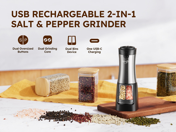 electric salt and pepper grinder set salt and pepper shakers