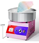 HTTSICHI Cotton Candy Machine - Cotton Candy Machine Commercial w/ 15 inch Stainless Steel Bowl, ...