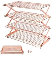 Geesta 2/3/4-Tier Collapsible Cooling Rack with Adjustable 3 Setting Design Stackable Cooling Roa...
