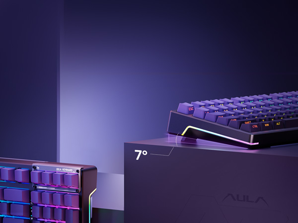 Aula F98 99keys computer pc creamy silent keyboard with metal nameplate ergonomic angled feet