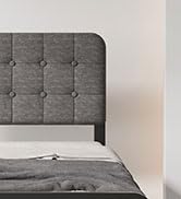 Lutown-Teen 12 Inch Twin XL Bed Frames with Upholstered Headboard and Metal Footboard, No Box Spr...