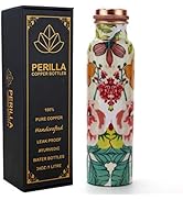 SPN-FOR1 Printed Copper Water Bottle 34 Oz Leak Proof 100% Pure Ayurvedic Copper Vessel with ...