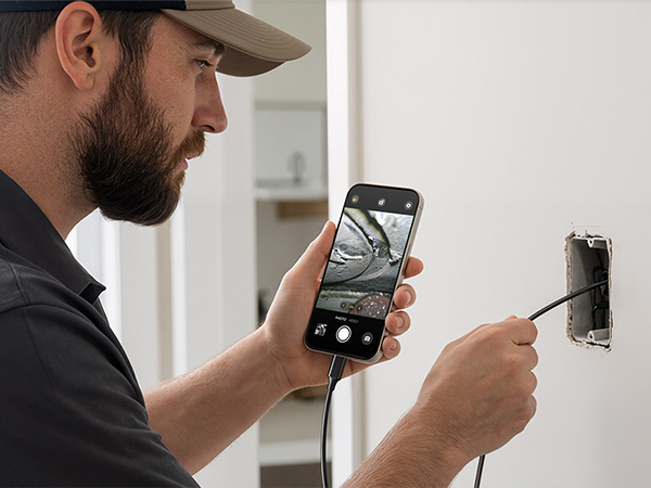 DEPSTECH Endoscope Camera with Ligh Dual Lens Inspection Borescope for iPhone &amp;amp;amp; Android