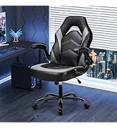 NEWBULIG Computer Gaming Desk Chair - Big Tall Ergonomic Lumbar Support with Flip-up Armrest and ...