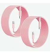 2Pack Pink Fast Charger Cable 10ft [Apple MFi Certified], USB Type C to Lightning Cable 10 Foot f...