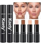 Kaely 4 Color Highlighter Contour Stick,Cream Contour Palette Kit for Beginners,Bronzer Contourin...