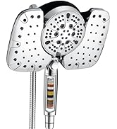 INAVAMZ 2-in-1 Shower Heads with Handheld Spray Combo: 9.8” Rainfall Shower Head &amp; Hand Held Show...