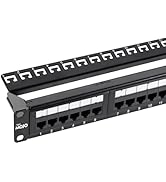 Tecmojo 24 Port Patch Panel, Cat6 Patch Panel, 1U Patch Panel, Network Patch Panel for 19 inch Ra...
