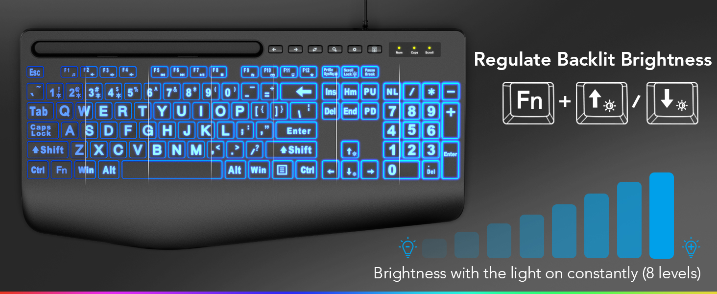 backlit keyboard Low-Light Environments
