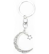 SHTALHST Moon and Star Keychain Cute Moon Charm Star Keychain for Women,Purse Charms Bag Charms