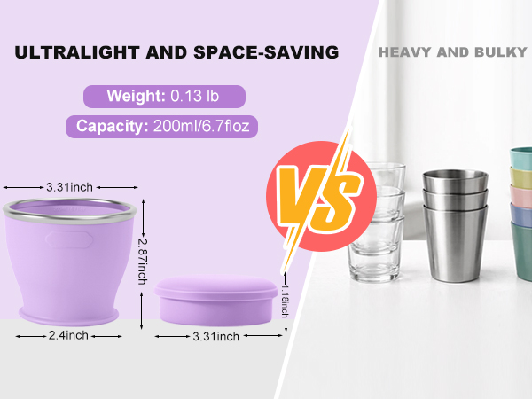 ultralight and space-saving design compared to normal bulky cups
