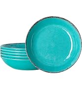 LEHAHA Melamine Pasta Bowl, 9.25 inch Large Wide and Shallow Bowls Set of 6, 42 OZ Unbreakable 10...