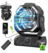 Portable Camping Fan Rechargeable 20000mAh Battery Operated Oscillating Fan USB C Battery Powered...