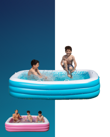 inflatable pool, blow up pool for kids and adult, large outdoor backyard pool
